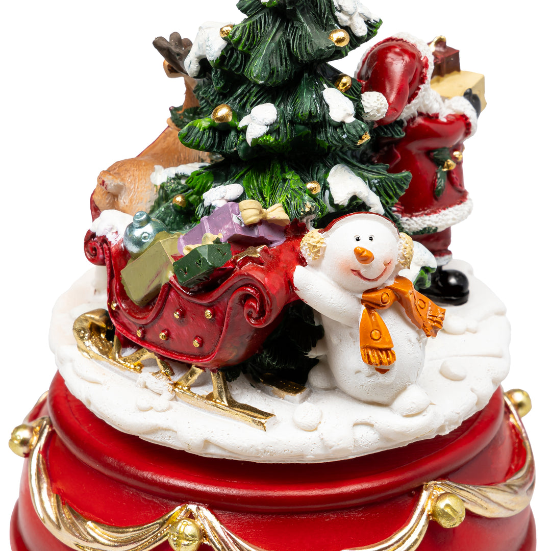 SPIELDOSE WEIHNACHTSMANN MIT RENTIER - SD11