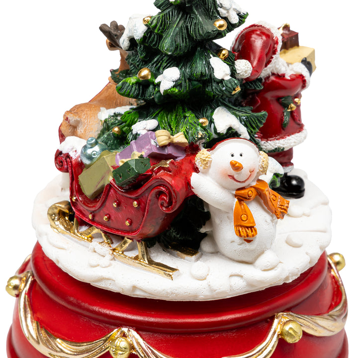 SPIELDOSE WEIHNACHTSMANN MIT RENTIER - SD11