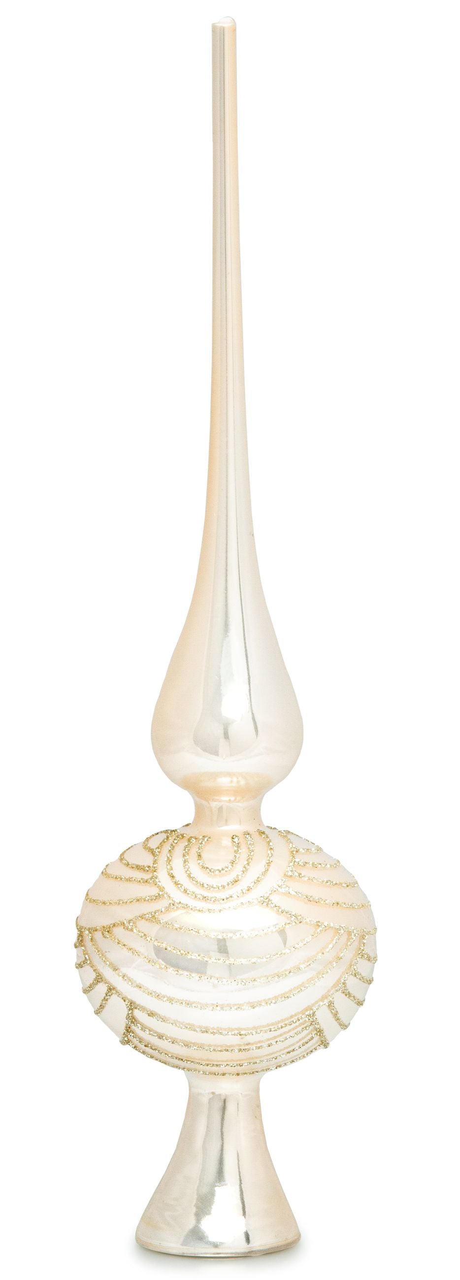 SIKORA SP6 Highlights Christbaumspitze aus Glas mit Glitzer Verzierung 2 Größen
