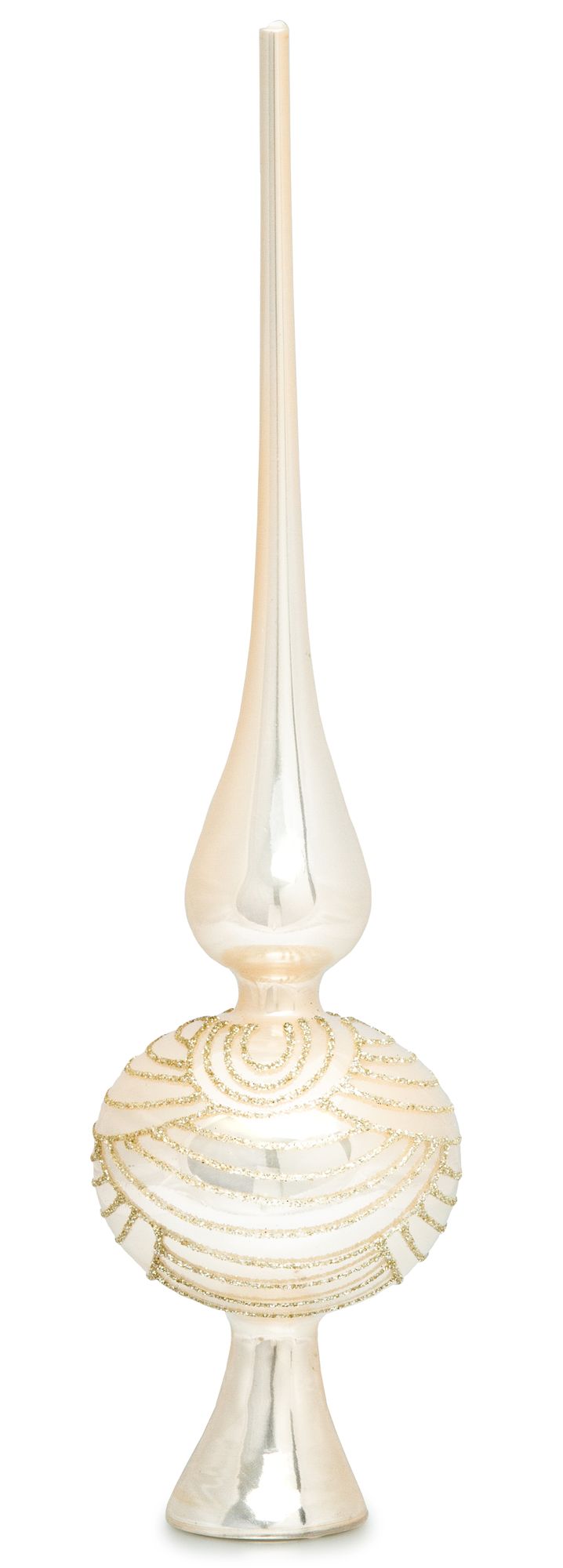 SIKORA SP6 Highlights Christbaumspitze aus Glas mit Glitzer Verzierung 2 Größen