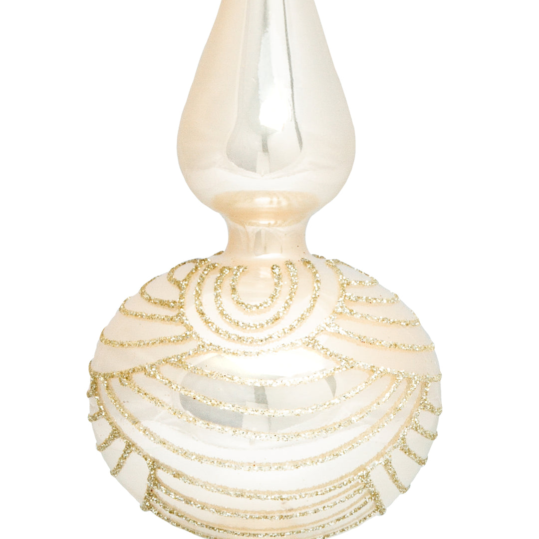SIKORA SP6 Highlights Christbaumspitze aus Glas mit Glitzer Verzierung 2 Größen