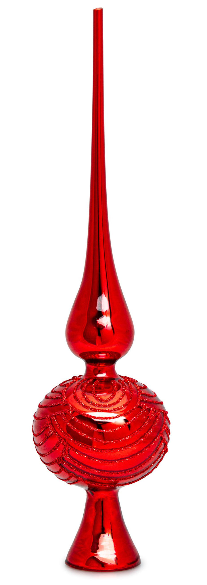 SIKORA SP6 Highlights Christbaumspitze aus Glas mit Glitzer Verzierung 2 Größen