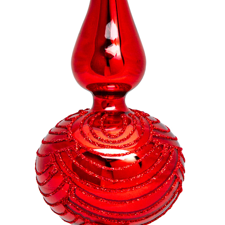 SIKORA SP6 Highlights Christbaumspitze aus Glas mit Glitzer Verzierung 2 Größen