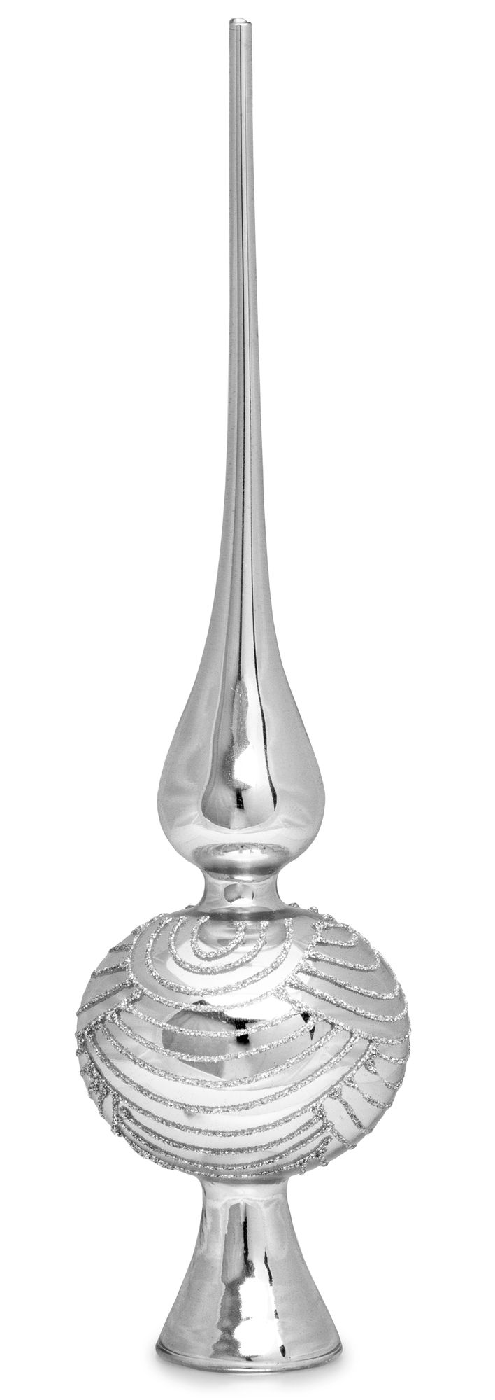 SIKORA SP6 Highlights Christbaumspitze aus Glas mit Glitzer Verzierung 2 Größen
