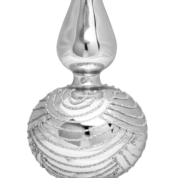 SIKORA SP6 Highlights Christbaumspitze aus Glas mit Glitzer Verzierung 2 Größen