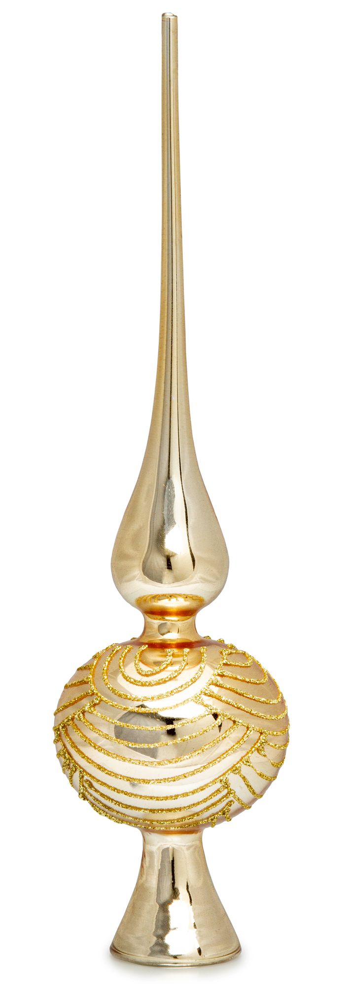 SIKORA SP6 Highlights Christbaumspitze aus Glas mit Glitzer Verzierung 2 Größen