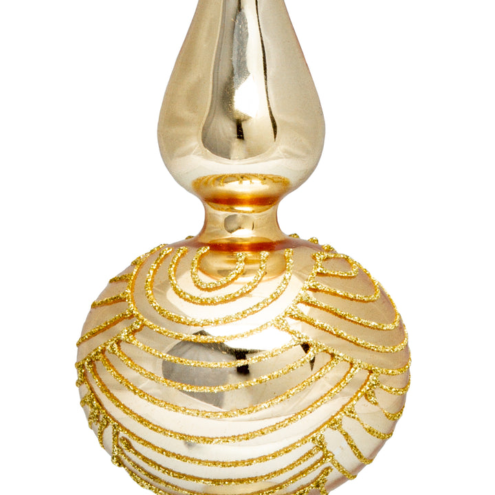 SIKORA SP6 Highlights Christbaumspitze aus Glas mit Glitzer Verzierung 2 Größen
