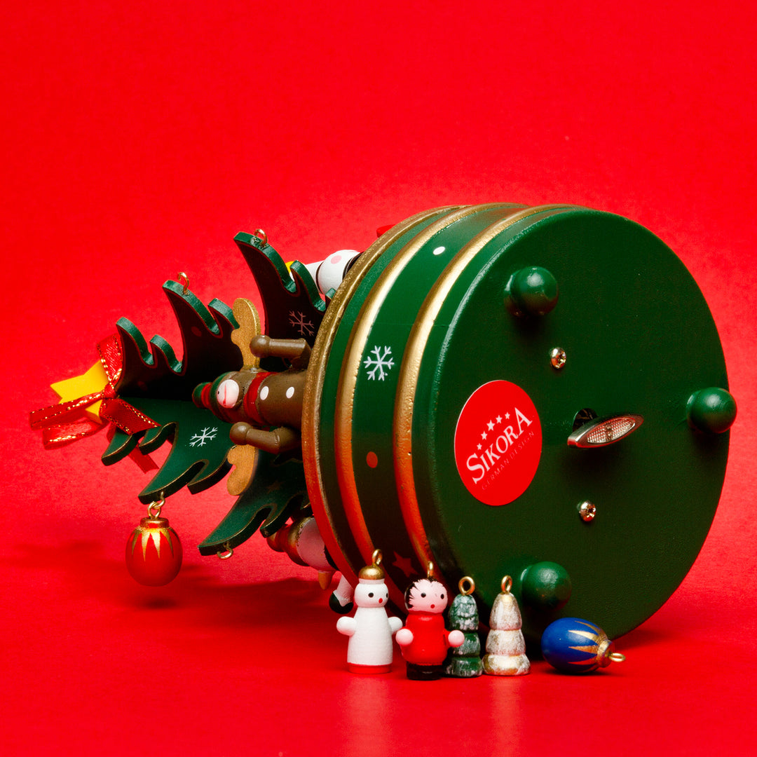 SIKORA SD03 Spieldose Spieluhr für Weihnachten aus Holz mit Tannenbaum Musik Stille Nacht