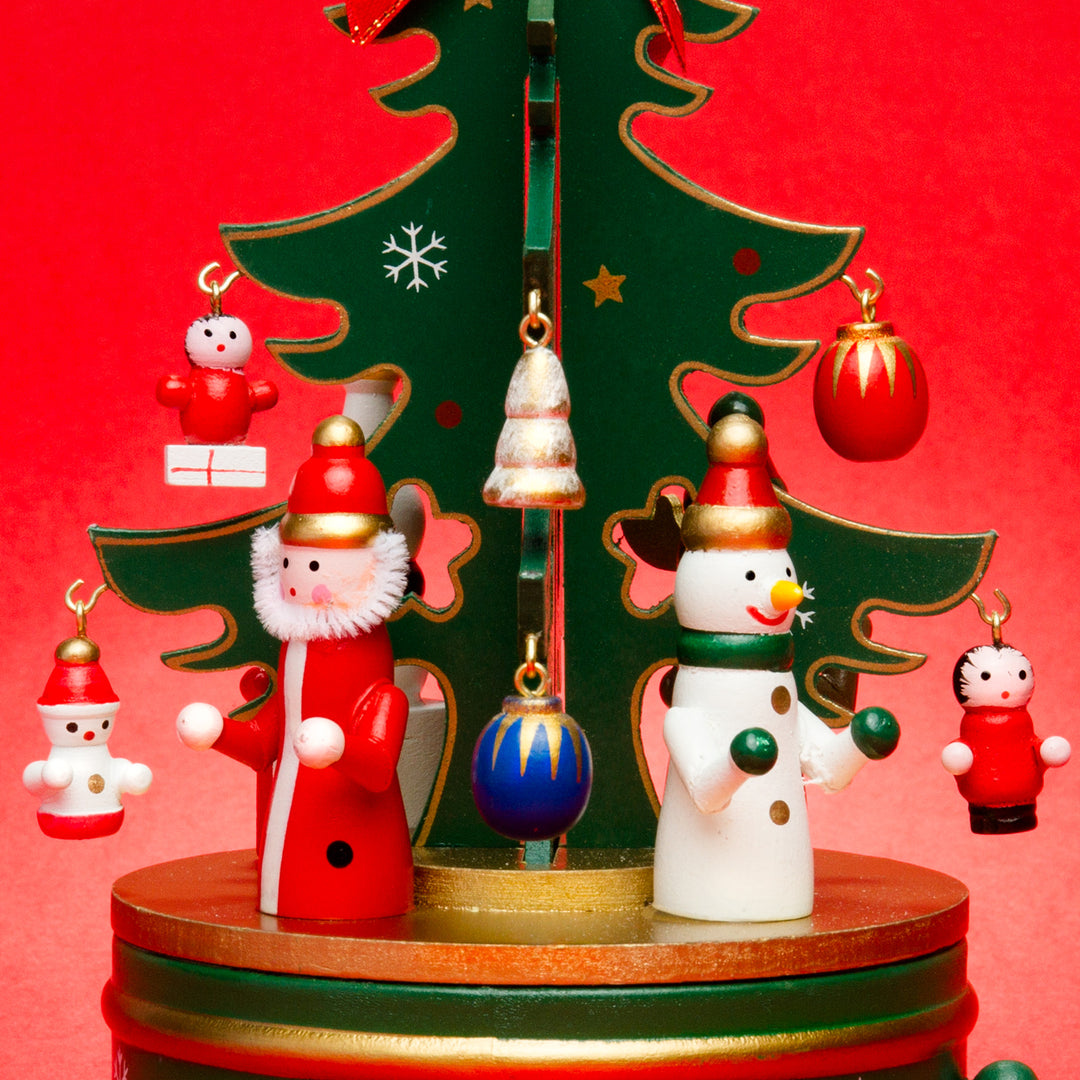 SIKORA SD03 Spieldose Spieluhr für Weihnachten aus Holz mit Tannenbaum Musik Stille Nacht