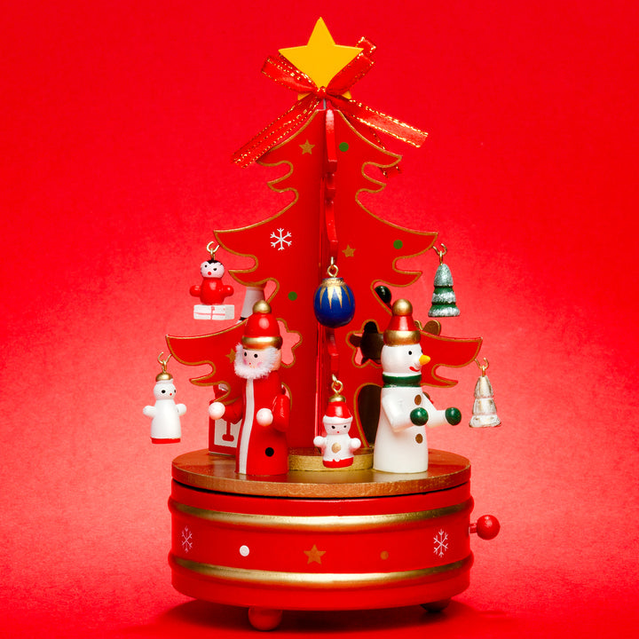 SIKORA SD03 Spieldose Spieluhr für Weihnachten aus Holz mit Tannenbaum Musik Stille Nacht